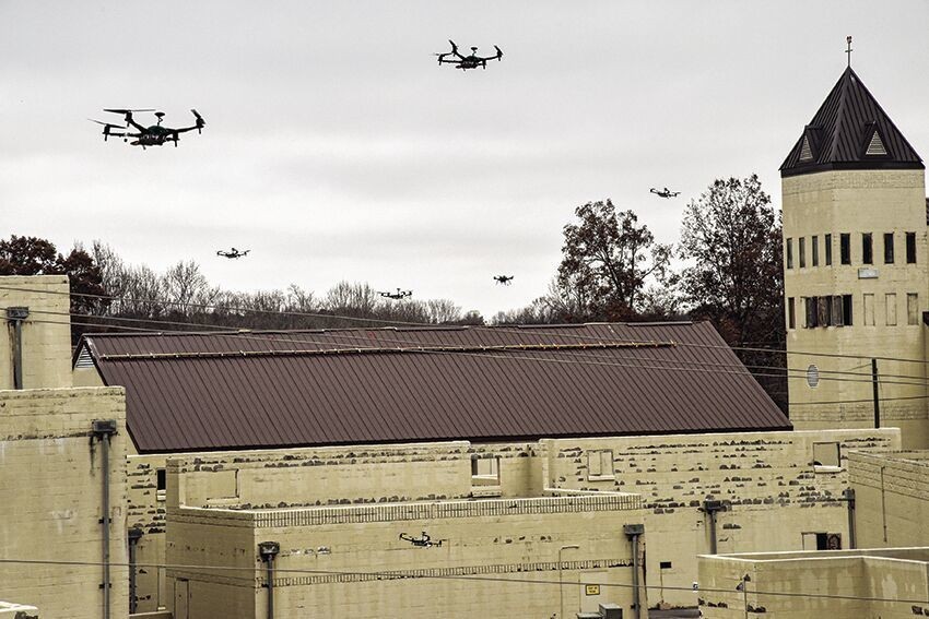 DARPA OFFSET aerial-ground tactical swarm